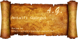Antalfi Györgyi névjegykártya